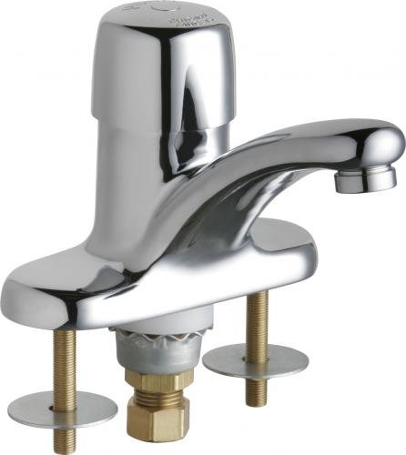 Chicago Faucets (3400-ABCP) Deck Mounted Metering Sink Faucet With 4" Centers