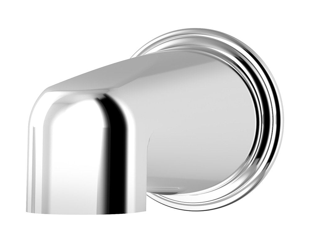 Symmons 552TS Elm Tub Spout – Non-Diverter, Polished Chrome, Thread-On Installation, Brass Construction, 5-7/8 Inch Length
