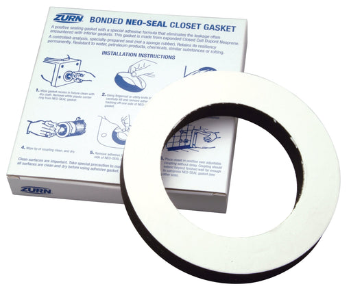 Zurn Z1200-NEOSEAL-GSKT-4 bonded neoprene gasket with peel-and-stick adhesive for wall-hung toilets.