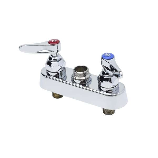 T&S Brass (B-1110-LN) Workboard Faucet, Deck Mount, 4" Centers, Lever Handles, Less Nozzle