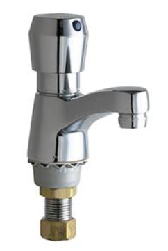 Chicago Faucets (333-665 PSHABCP) Deck Mounted Metering Sink Faucet, Single Hole, Single Supply