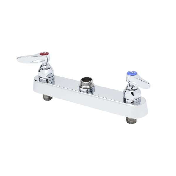 T&S Brass (B-1120-LN) Workboard Faucet, Deck Mount, 8" Centers, Lever Handles, Less Nozzle