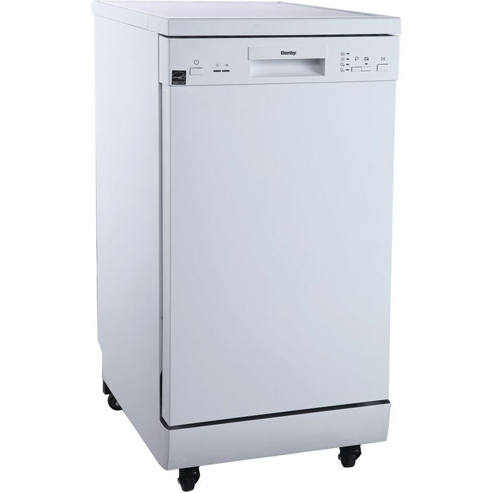 Danby/DDW1805EWP 18" Portable Dishwasher, 8 Place Settings, SS Interior, 4 Wash Programs - White