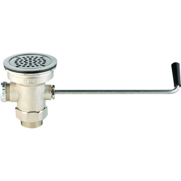 T&S Brass (B-3950) Waste Drain Valve, Twist Handle, 3-1/2" x 2" And 1-1/2" Adapter Replaces B-3912 And B-3916