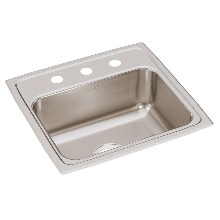 Elkay (LRAD1919503) Lustertone Classic 19" X 18" X 7 5/8" 3 Hole Single Bowl Drop In Sink