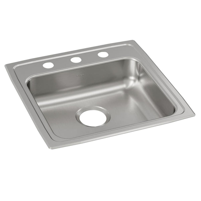 Elkay (LRAD1919503) Lustertone Classic 19 1/2" X 19" X 5" 3 Hole Single Bowl Drop In Ada Sink